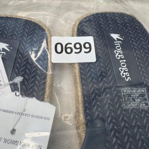 Frogg Toggs Mens Kuba Sandal Size 13 Navy Flip Flops With Jute Sole & Rubber - Picture 7 of 7